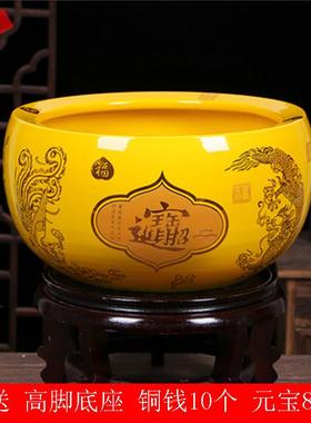 景德镇陶瓷聚宝盆风水招财缸玄关装饰摆饰花盆养鱼缸开 业礼品包