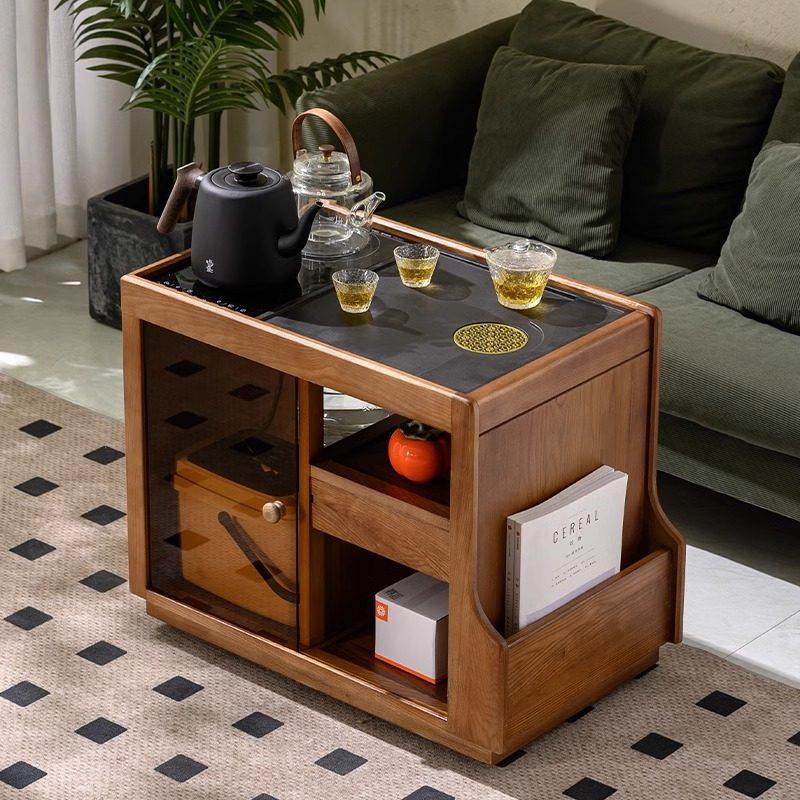 白蜡木茶水柜家用玻璃门可移动泡茶台嵌入式烧水壶一体柜沙发边柜,住宅家具,家用茶台/茶桌,淘宝优惠券,粉丝福利购,淘宝优惠卷