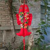 中国结挂件客厅玄关大号饰品东北大花布艺鱼传统手工乔迁饭店装 饰