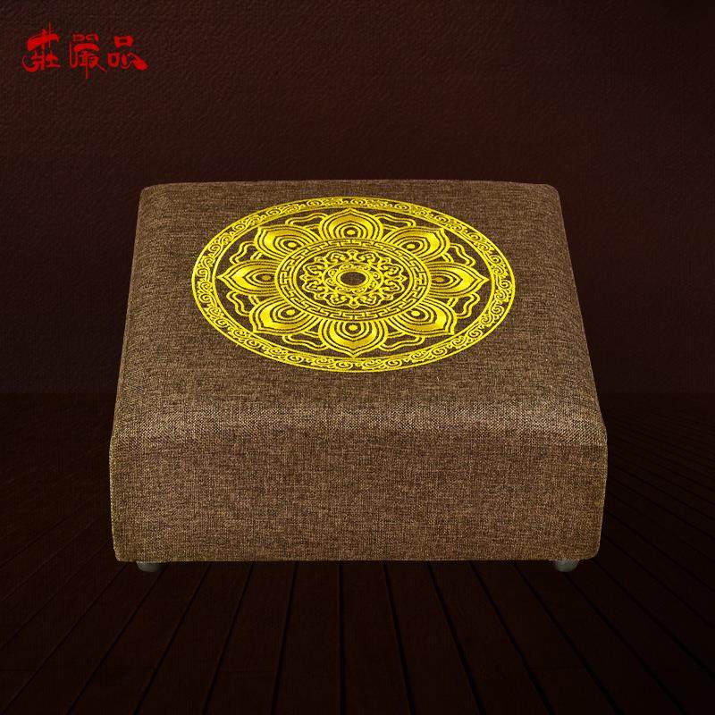 庄严品拜垫可定制拜佛垫佛堂早晚课蒲团可拆洗莲花亚麻跪垫