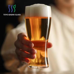 啤酒杯 日本进口东洋佐佐木啤酒杯冰川家用精酿小麦杯收腰杯薄款