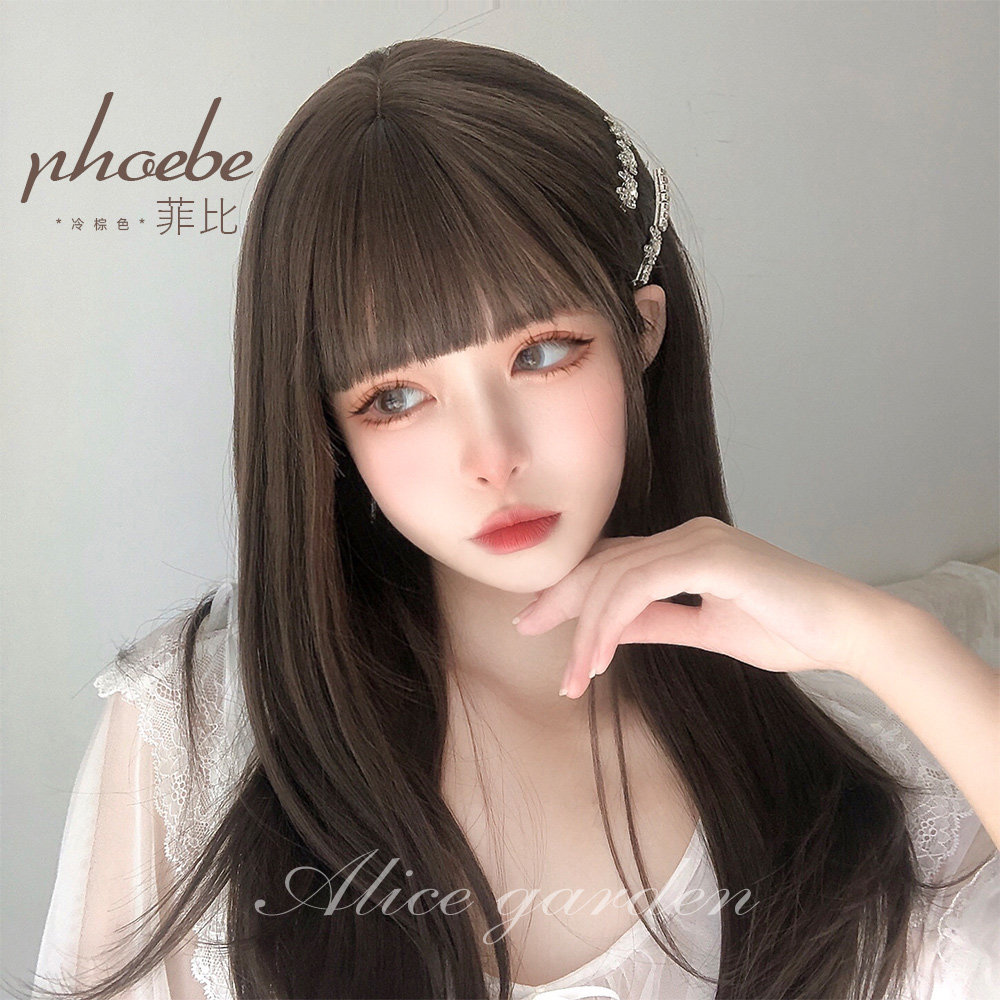 假发女长直发长发网红日常Lolita日系显白齐刘海jk中长发全头套,美发护发/假发,日常整顶假发,淘宝优惠券,粉丝福利购,淘宝优惠卷