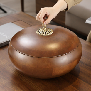 实木果盘家用客厅零食收纳盒糖果盒瓜子坚果盘轻奢高档中式干果盘