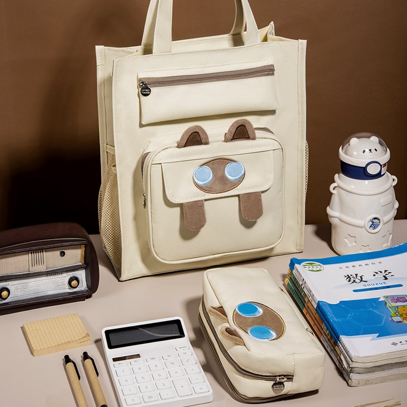 弘典补习袋大容量学生手提袋小学生补课袋儿童笔袋帆布包美术袋手