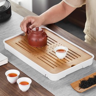 储水茶台办公室简易干泡台 美斯尼竹茶盘托盘沥水功夫茶具家用新款