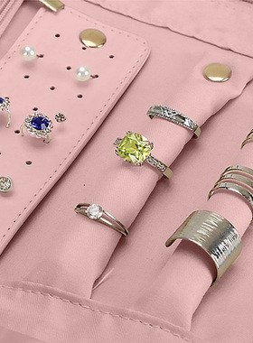 Foldable Jewelry Case Roll Travel Jewelry Organizer Portable