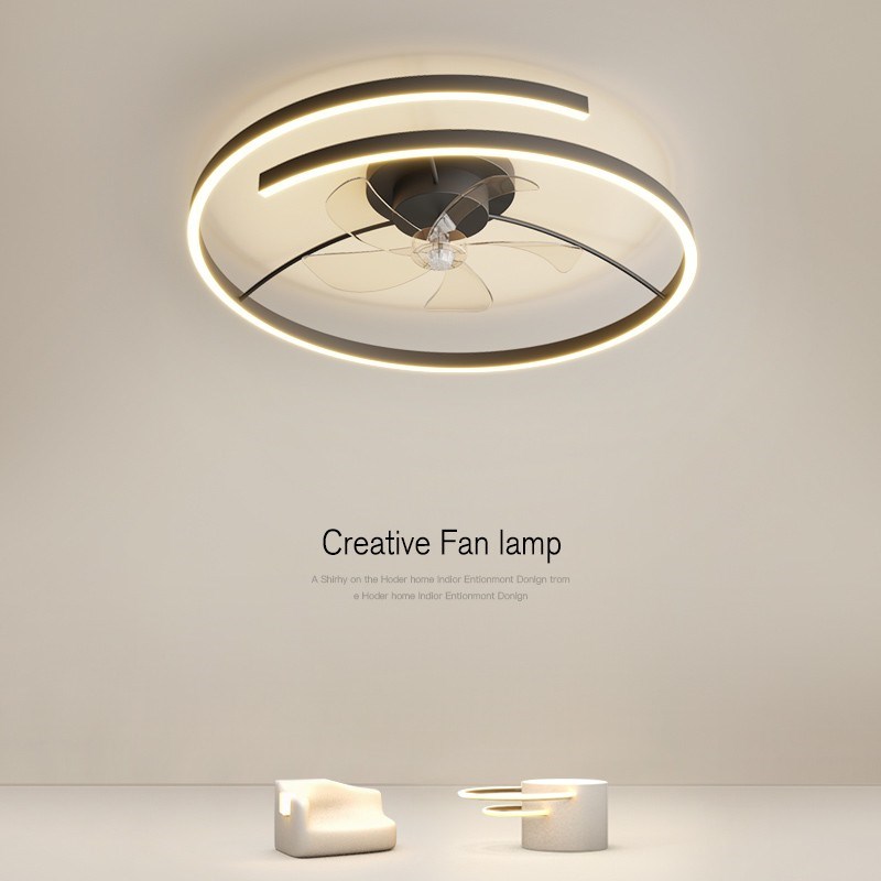 卧室风扇灯吸顶灯设计师灯具主卧房间家用卧室餐厅电扇灯2024新款
