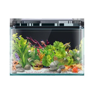 热弯玻璃鱼缸客厅小型水族箱桌面家用金鱼斗鱼水草造景生态裸缸