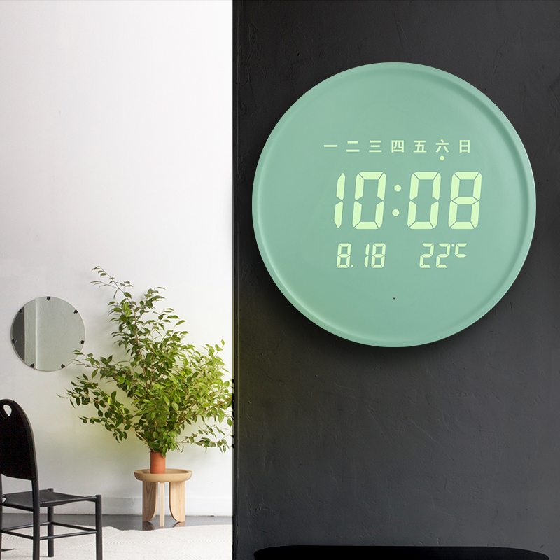 LED钟表客厅家用电子挂钟卧室智能挂表轻奢挂墙时钟现代个性装饰
