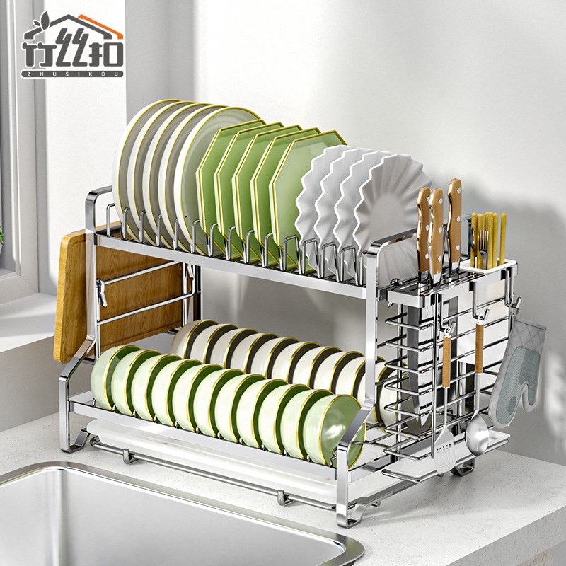 不锈钢碗碟收纳架沥水碗架厨房碗筷碗盘沥水架放碗碟子盘子收纳架