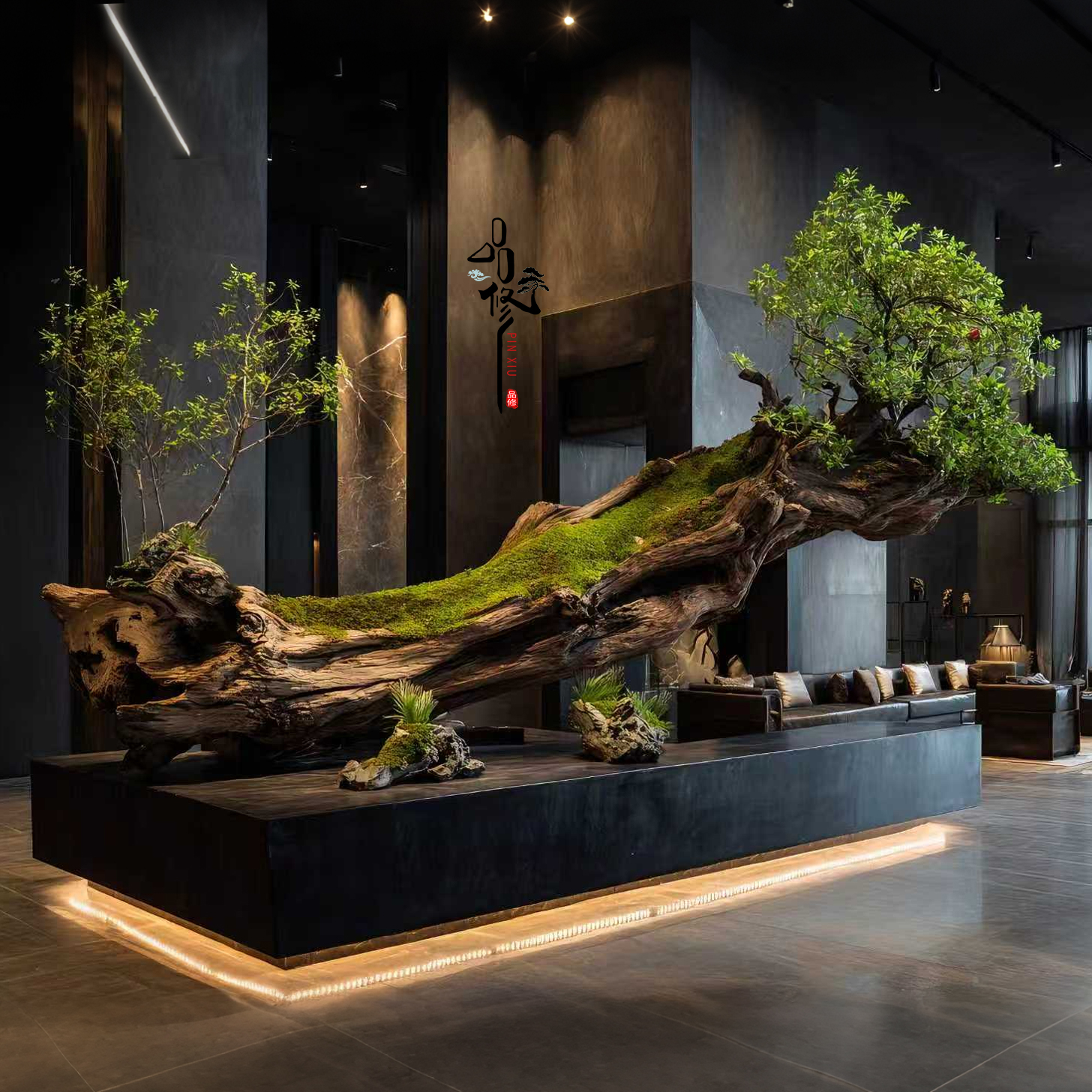 品修大型仿真枯木树根景观摆件