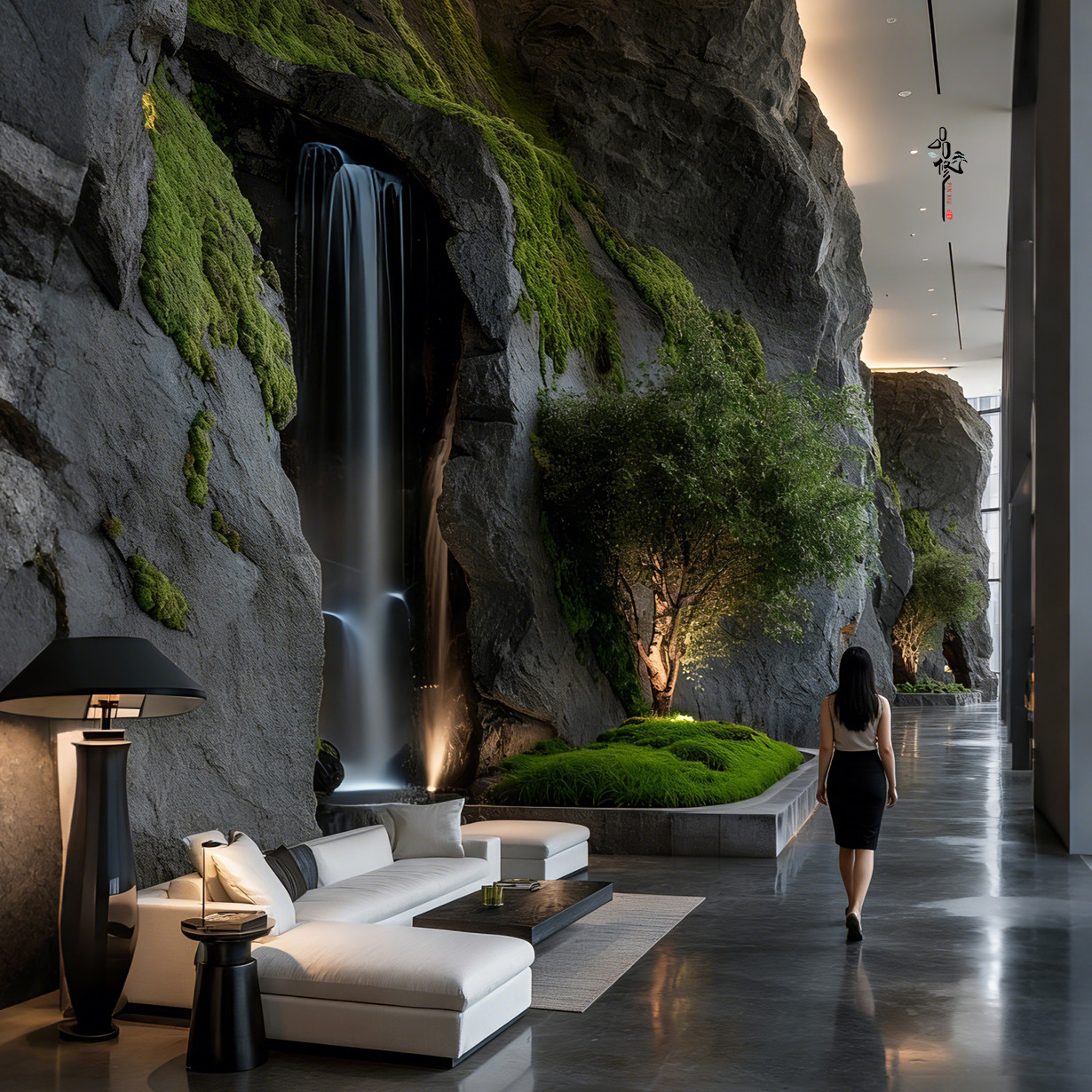 品修现代仿真瀑布景观装置室内装饰流水摆件生态绿植墙艺术装饰品,商业/办公家具,景观道具/景观摆件/景观装置,淘宝优惠券,粉丝福利购,淘宝优惠卷