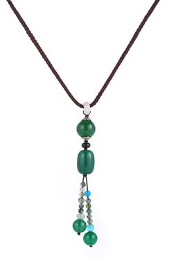 夏天衣服百搭挂件长款民族风毛衣链小清新女服装饰品玛瑙挂饰吊坠