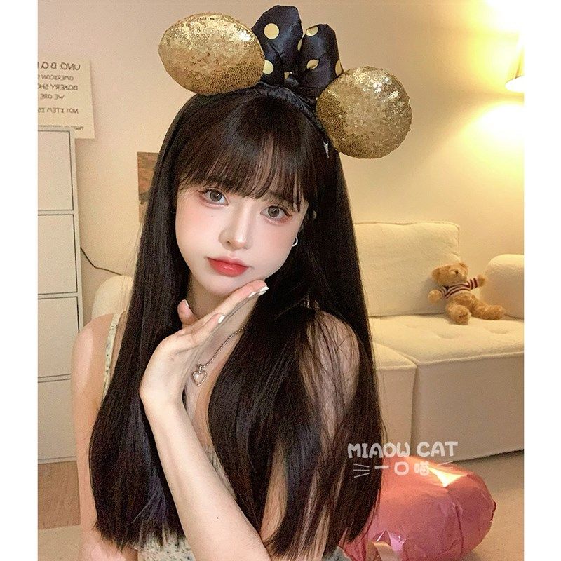 一口喵假发女长发jk黑长直韩系自然日常逼真刘海网红Lolita全头套,美发护发/假发,日常整顶假发,淘宝优惠券,粉丝福利购,淘宝优惠卷