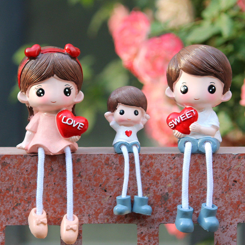 卧室客厅房间酒柜儿童房家装饰品摆设创意吊脚娃娃家居小摆件四口,家居饰品,装饰摆件,淘宝优惠券,粉丝福利购,淘宝优惠卷