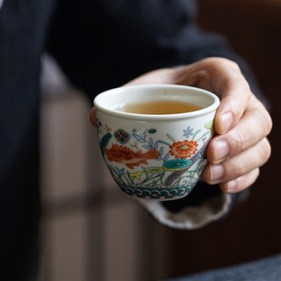 品茗杯男女大号茶杯 鱼藻纹妙韵缸杯主人杯功夫喝茶杯陶瓷仿古中式