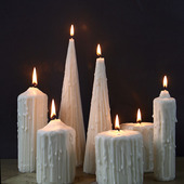 手工白色滴泪香薰蜡烛摆件大号蜡烛家居装 饰摆件烛光晚餐室内浪漫