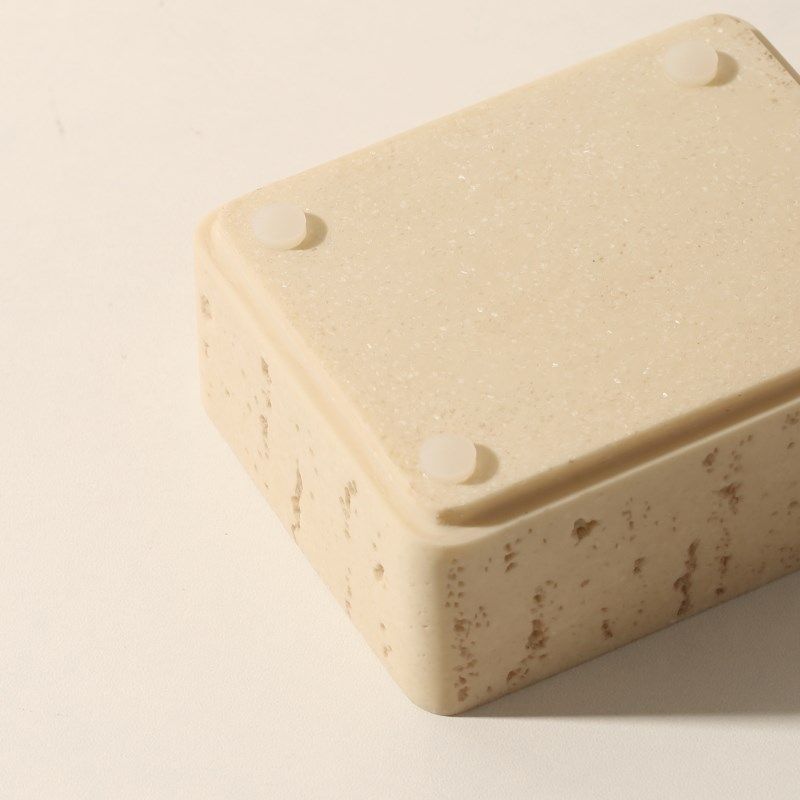 侘寂风牙线盒家用高档黄洞石牙签盒高颜值高级感桌面牙签筒棉签盒,收纳整理,牙签盒,淘宝优惠券,粉丝福利购,淘宝优惠卷