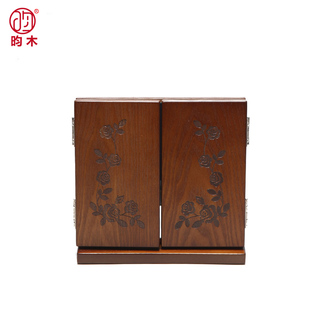 木质化妆镜台式 镜子高清梳妆镜子欧式可折叠宿舍桌面美容镜三面