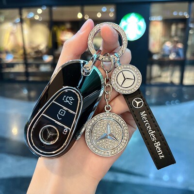 适用奔驰新C级钥匙套C200L壳C260L新S级E级GLC包CLE车EQSEQE扣女