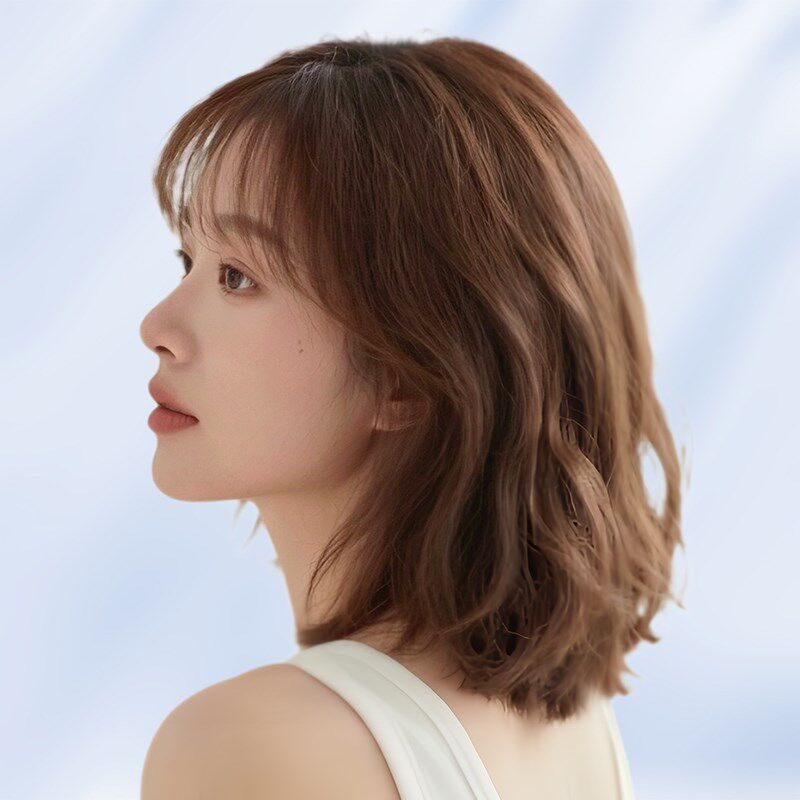 假发女全头套真人发丝时尚韩式烫卷发空气刘海自然气质整顶假发套