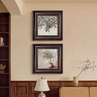 覆古欧式平安果装饰画高级感饭饭厅卧室床头组合画中古风餐桌壁画