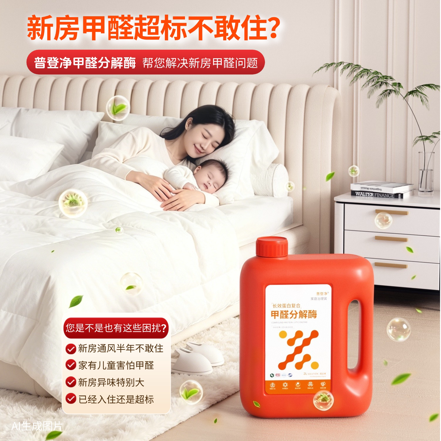 普登净新房除甲醛喷雾除苯除TV甲醛清除剂