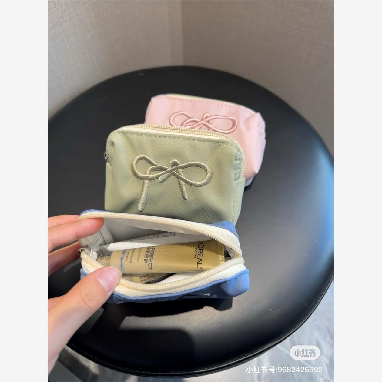 姨妈巾收纳包大容量学生便携随身蝴蝶结化妆包口红包零钱包耳机包