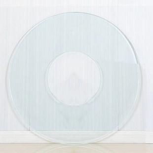 圆桌火锅转盘玻璃m饭店家用桌面玻璃空心旋转轴餐桌转盘玻璃台转