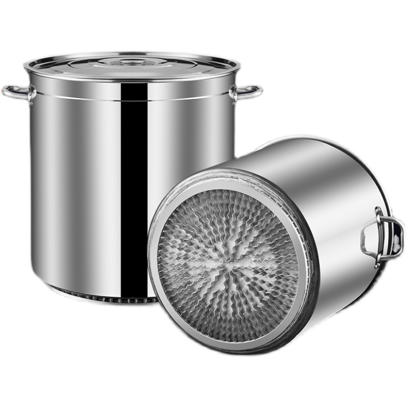 翅片节能桶煮药浴桶烧水桶50不锈钢桶卤肉桶汤桶45带盖月子糖水桶