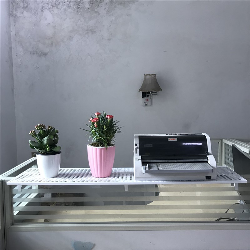 办公室桌面电话机架 办公桌隔板打印机架子 工位文件收纳置物架