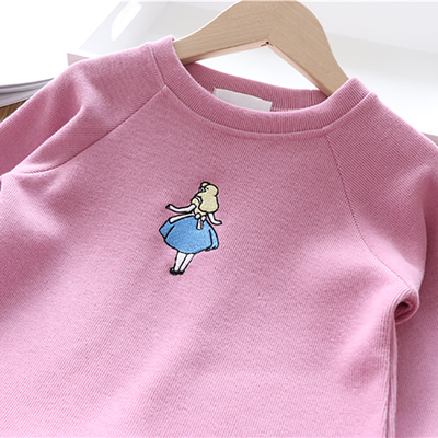 中长款女童连衣裙2023新款春秋洋气儿童长袖卫衣裙纯棉宝宝公主裙