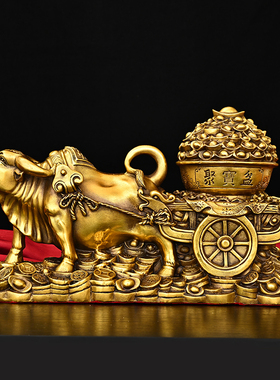 铜牛摆件旺市牛生肖牛牛转乾坤牛气冲天华尔街牛办公室桌装饰礼品