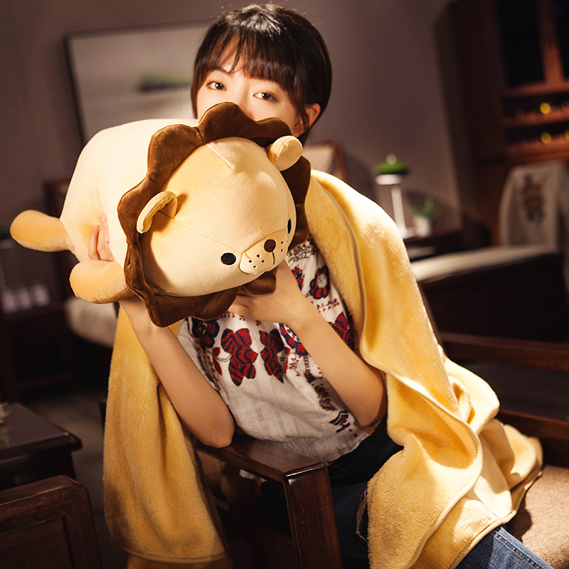 卡通抱枕被子两用女男午睡毯子靠垫汽车多功能个性可爱枕头办公室