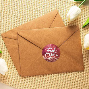 饰不干胶标签 you谢谢贴纸糖果盒礼物装 500贴卷装 感谢封口贴thank