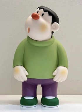 潮玩网红胖虎歪头创意小摆件新款桌面车载电视柜玄关酒柜玩偶玩具