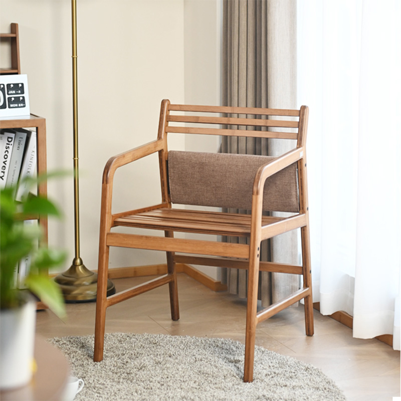 祥福武夷楠竹新中式茶室椅子靠背简约主人椅家用卧室实木书桌椅