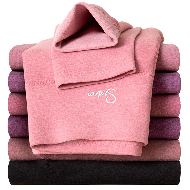 高腰德绒秋裤女冬季加绒加厚内穿蚕丝护膝棉毛衬裤线裤打底保暖裤