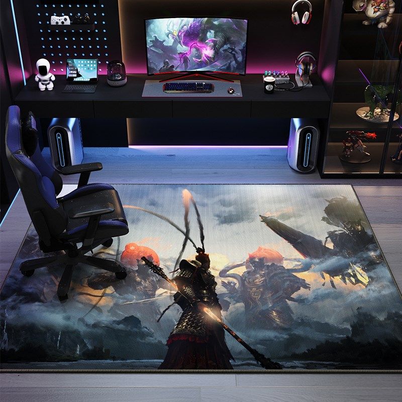 电竞房地毯男生卧室地垫黑神话悟空游戏周边电脑转椅地垫2024新款,居家布艺,地毯,淘宝优惠券,粉丝福利购,淘宝优惠卷