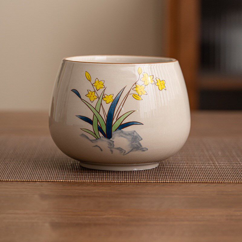 桌面垃圾桶2024新款陶瓷餐桌上垃圾缸盘客厅茶几专用的果皮收纳盒