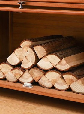 民宿实木木柴装饰店铺搭配美式原木摆件橱窗背景壁炉木材柴火摆件