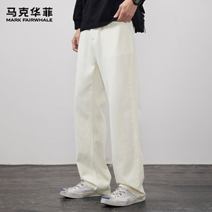 马克华菲牛仔裤男士2026新款春季潮牌美式cleanfit高街宽松阔腿裤
