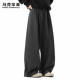 潮牌日系复古毛呢重磅宽松垂坠感重磅弯刀裤 马克华菲休闲裤 男新款