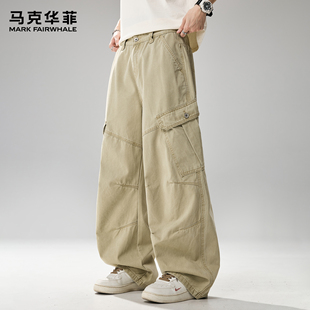 马克华菲工装裤男款潮牌日系复古cityboy拼接口袋户外宽松伞兵裤