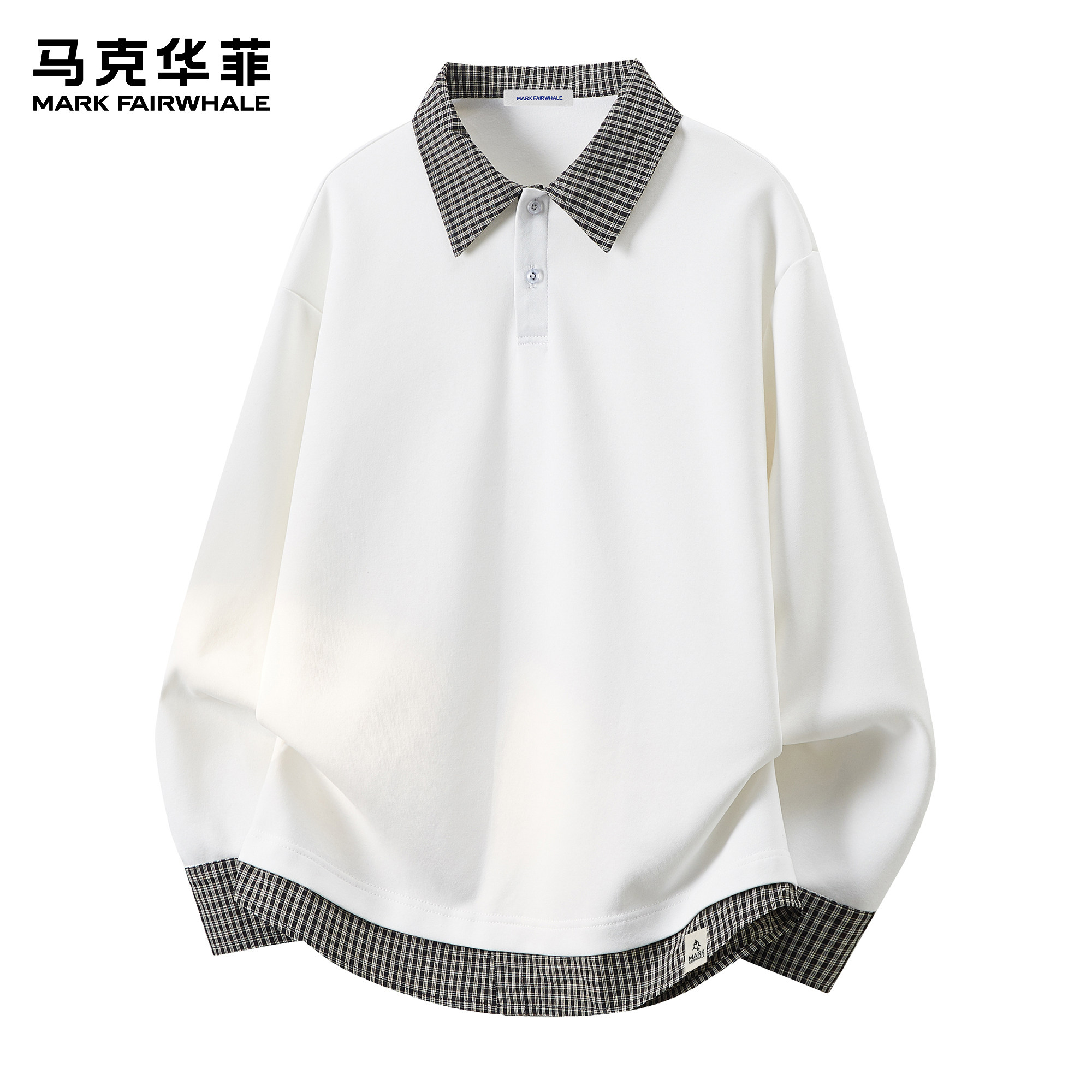 马克华菲卫衣男2026新款潮牌美式复古格纹领设计感翻领宽松Polo衫,男装,卫衣,淘宝优惠券,粉丝福利购,淘宝优惠卷