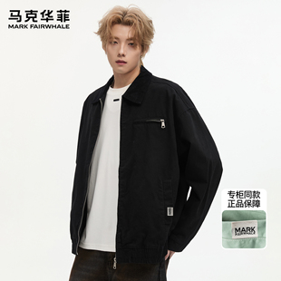 潮牌vintage复古宽松情侣拼色痞帅外套衫 马克华菲工装 夹克男新款