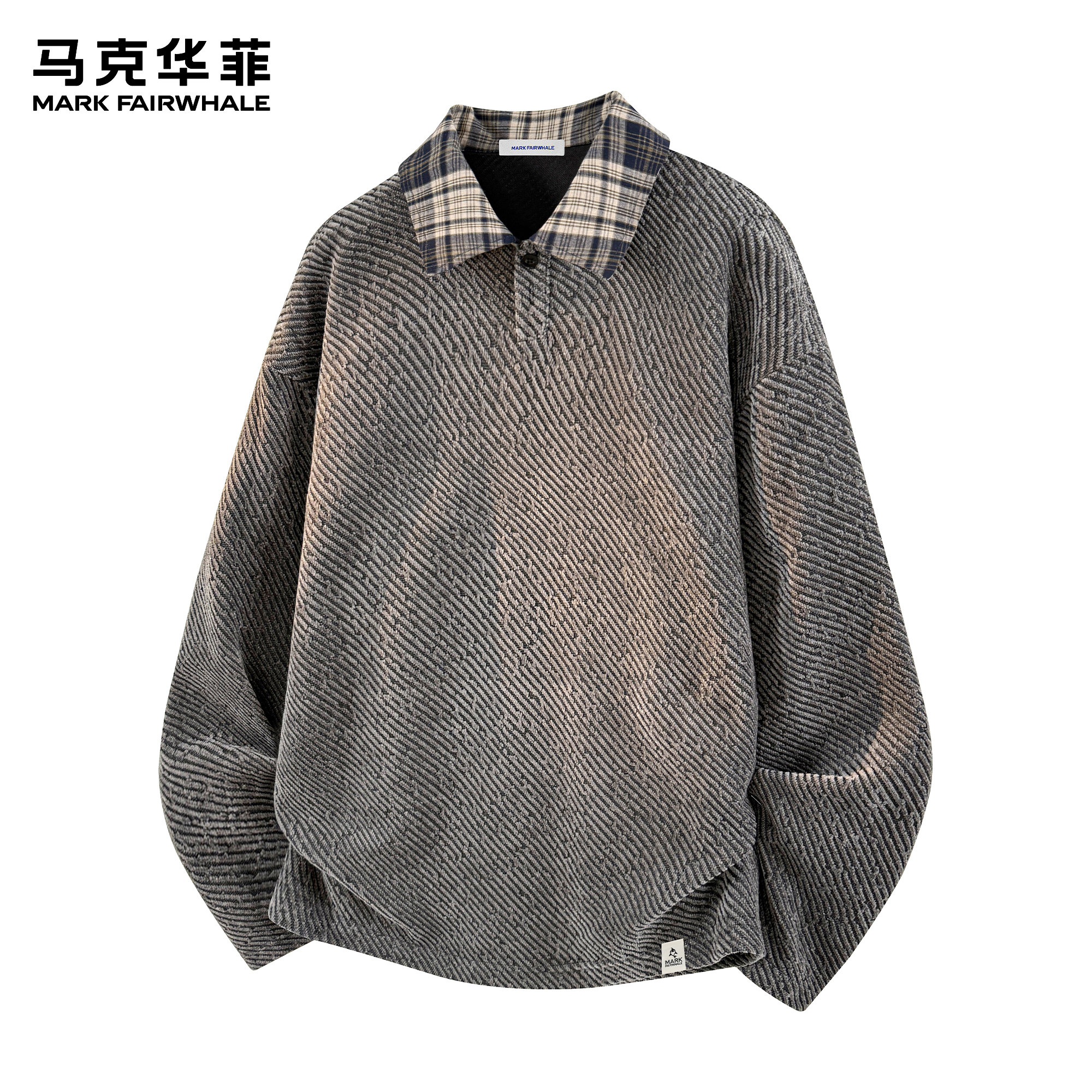 马克华菲套头卫衣男士春季新款潮牌青年美式休闲斜条格纹针织上衣,男装,T恤,淘宝优惠券,粉丝福利购,淘宝优惠卷