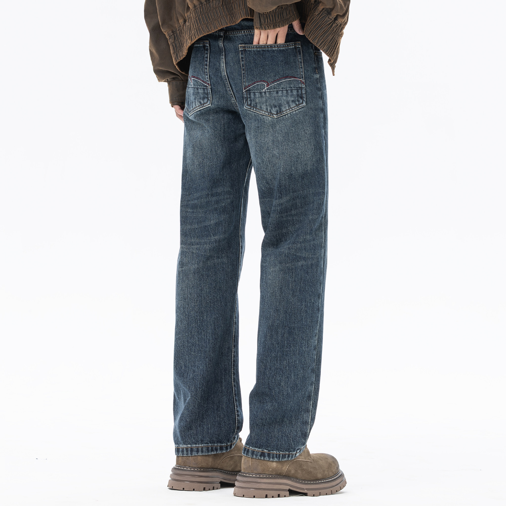 马克华菲牛仔裤男款潮牌美式高街复古设计感水洗痞帅宽松微喇叭裤,男装,牛仔裤,淘宝优惠券,粉丝福利购,淘宝优惠卷