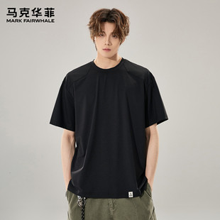 马克华菲短袖t恤男士新款春夏青少年复古运动凉感速干宽松体恤衫
