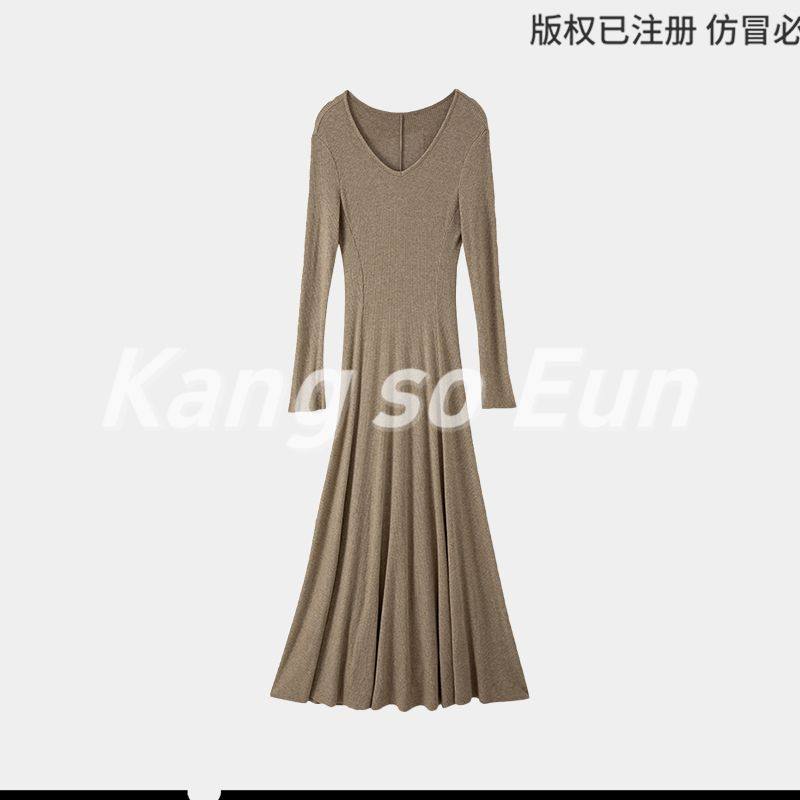 露露酱NN~「书语」性感高腰知性秋冬针织连衣裙MS53052665-G
